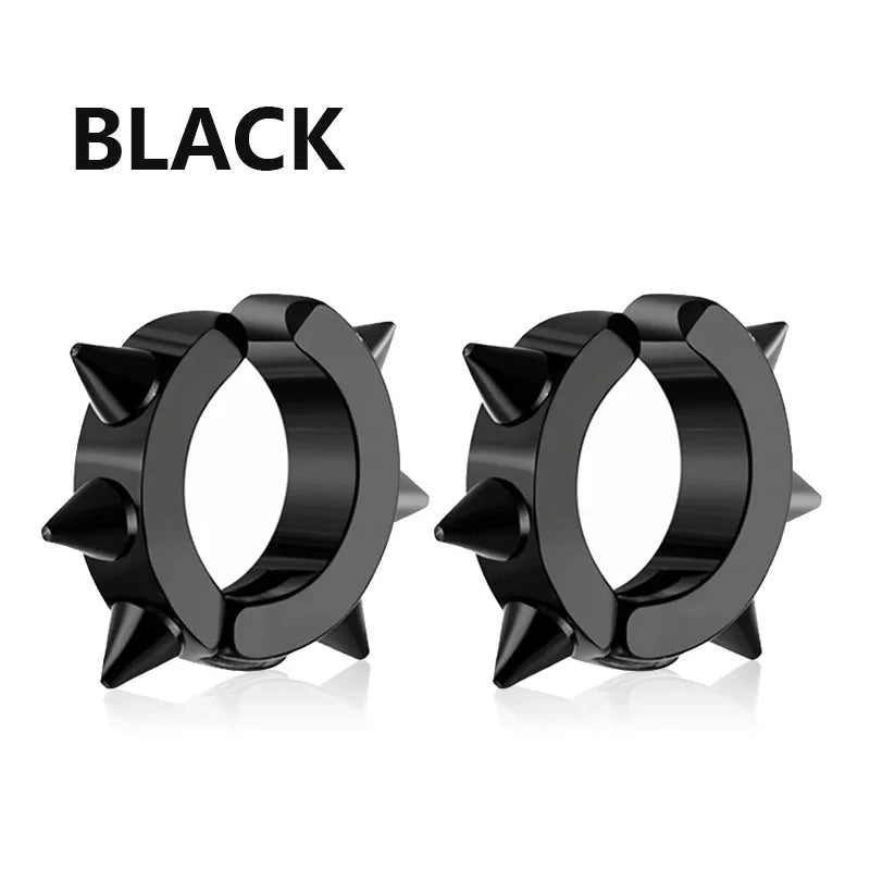 1 pairs No Piercing Earrings Titanium Steel Clip-on Fake Earring Round Ear Clip For additional angle