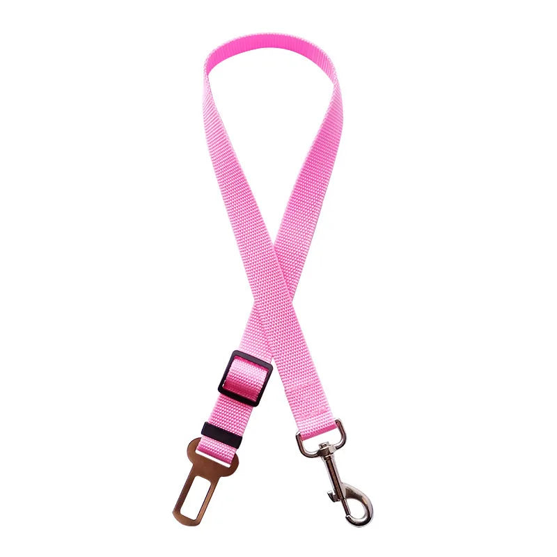 Adjustable Dog Harness Pet Seat Belt with Lead Clip close-up view