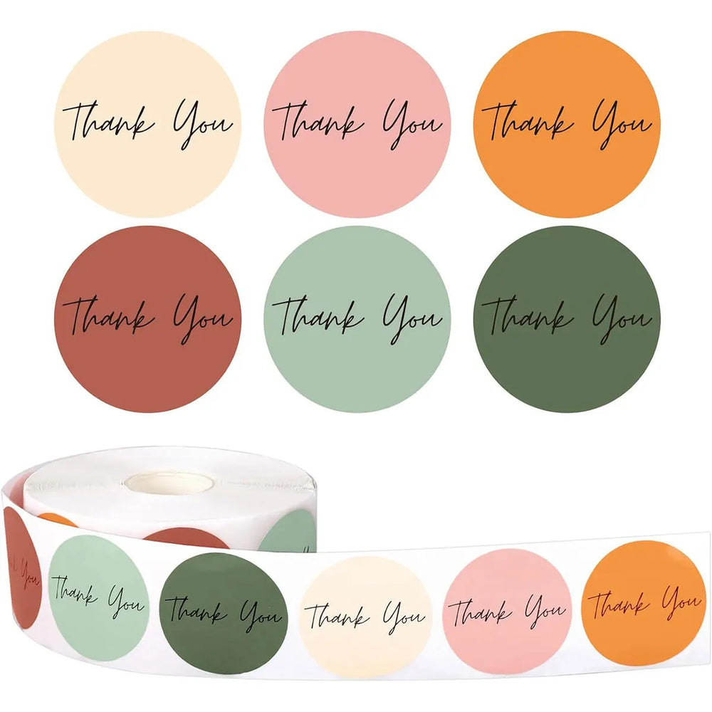 500pcs Round Thank You Stickers for Envelope Seal | Gift Packaging Labels for Party additional angle