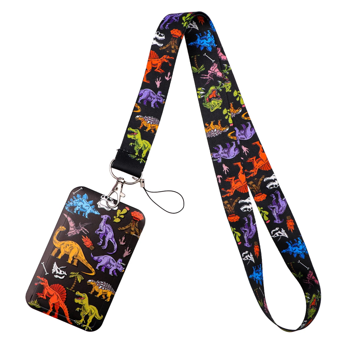 Cartoon Dinosaur Lanyards for Keys Phone Straps ID Card USB Badge Holder Keychain Key lifestyle view