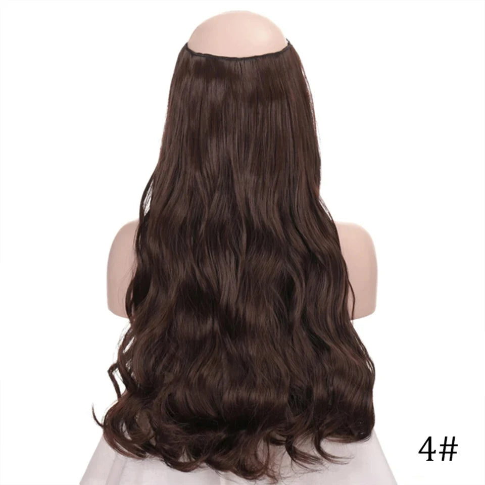 Fish line hair extension piece | 40cm 50cm 60cm straight and curly daily wear for w additional angle