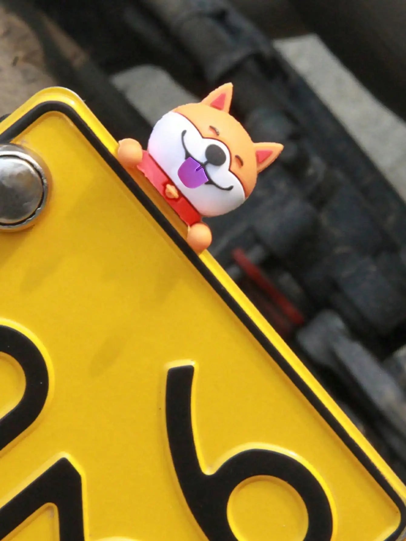 3D Cute Husky Rubber Car Dashboard Ornament alternate view