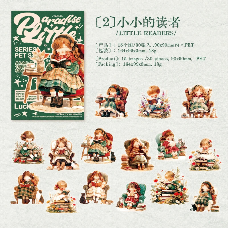 Journal GO 30pcs Cute Girl Stickers DIY Planner Scrapbooking Collage Junk Journal Dairy Notepad Phone Case Lovely Paradise Decal