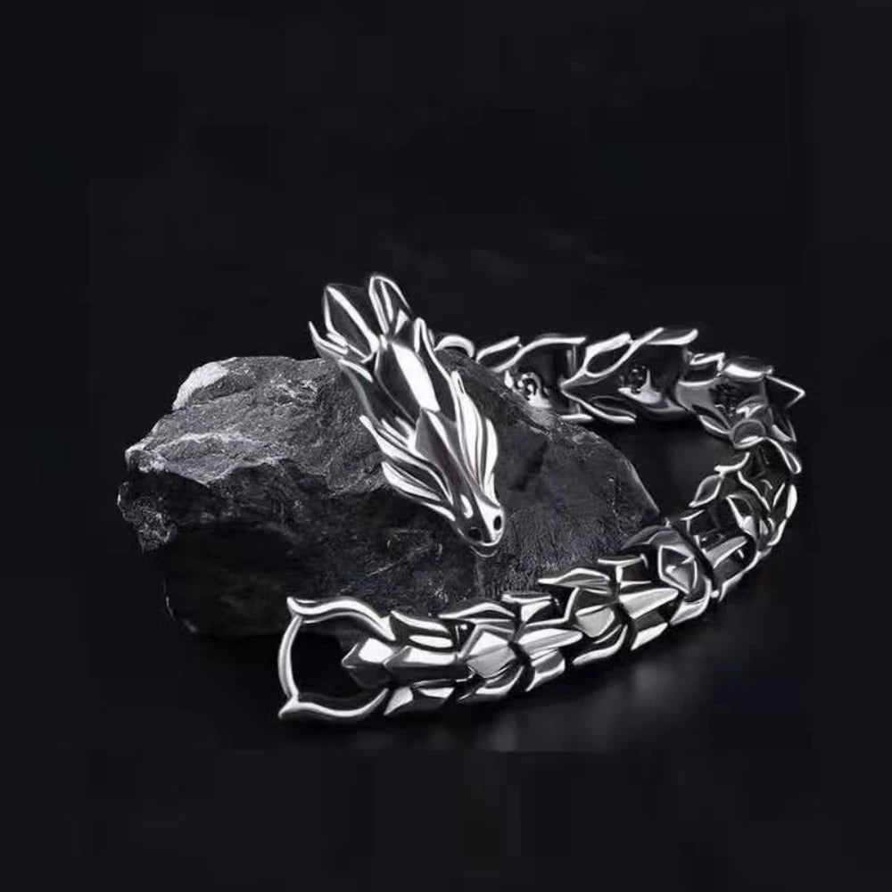 Hip Hop Punk Dragon Bracelet | Unisex Metal Chain Bracelet