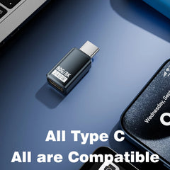 USB4 V2 90 Degree Type C Angle Adapter 80Gbps Thunderbolt 5 4 3 Elbow Adapter 240W USB close-up view