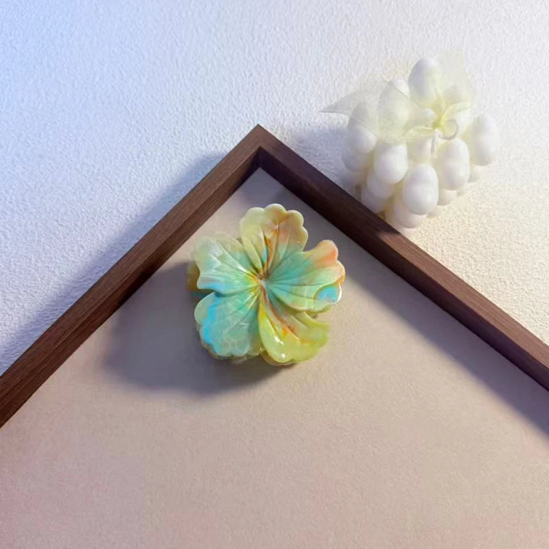 1/6pcs Rendering Colorful Flower Hair Clip for Woman Elegant Korean Style Shark Clip Fashion Girl's Ponytail Clip Hair Clamp
