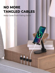 iLMH Non-magnetic Strong Cable Clips Adjustable Cord Holder, Adhesive Under Desk Mgmt alternate view
