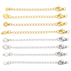 10pcs Stainless Steel Extension Extended Tail Chains With Lobster Clasps For Bracelet Necklace DIY J