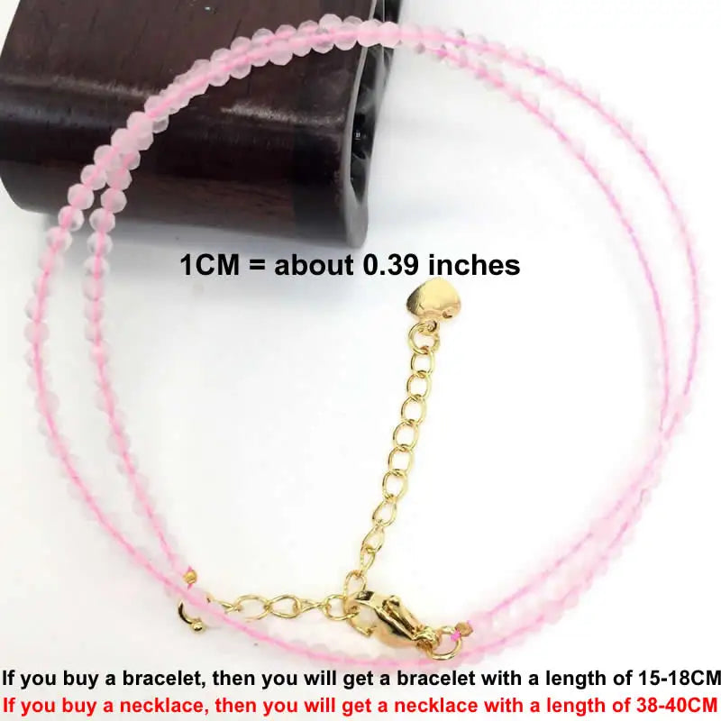 Faceted Gemstone Beaded Necklace and Bracelet Set | Natural Crystal Choker Jewelry for M detail view