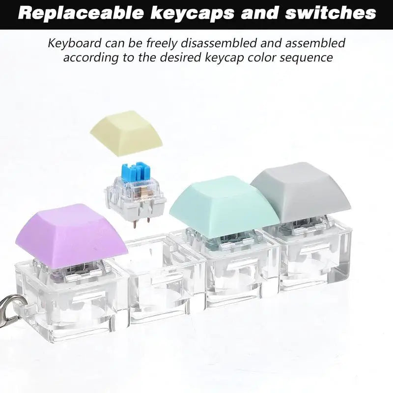 Portable Keyboard Switch Tester | 4 Mechanical Switches with Carabiner Fidget Toy lifestyle view