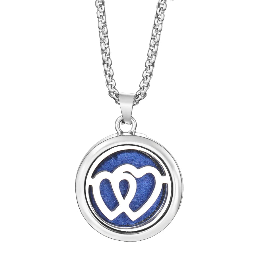 20mm Pattern Insert Perfume Pad Locket Necklace | Stainless Steel Aromatherapy Pendan lifestyle view