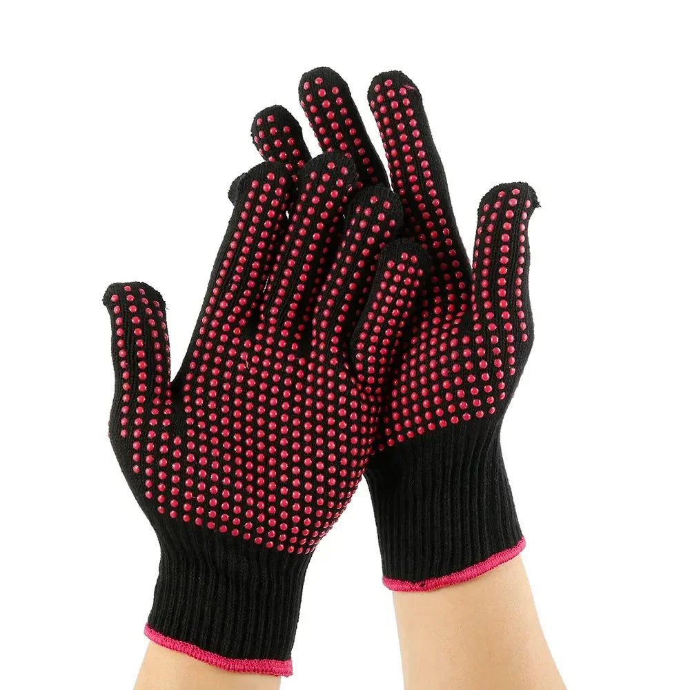 1 Pair Heat Resistant Oven Gloves | Cut Resistant Non Slip Silicone BBQ Gloves for Ki alternate view