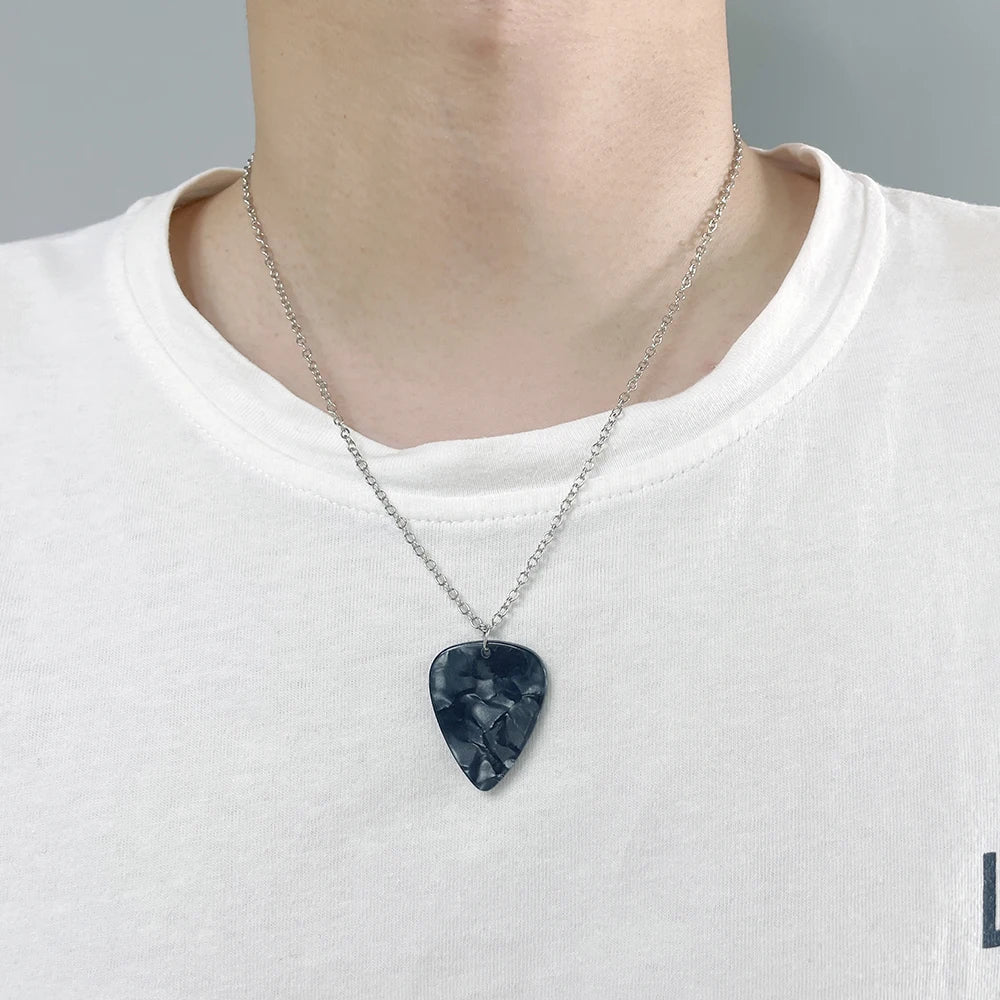 Cosplay Heart Guitar Pick Pendant Jewelry Necklace Choker Prop Accessorie Halloween G lifestyle view