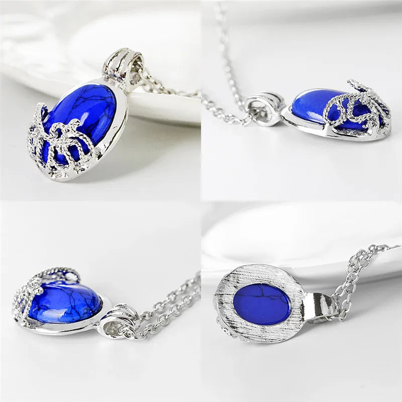 Katherine Vampire Diaries Cosplay Pendant Necklace | Vintage Silver Chain Jewelry alternate view