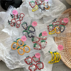 Girls Strawberry Hair Clips 4Pcs 6Pcs Fruit BB Hair Accessories Cute Design for Everyday Use