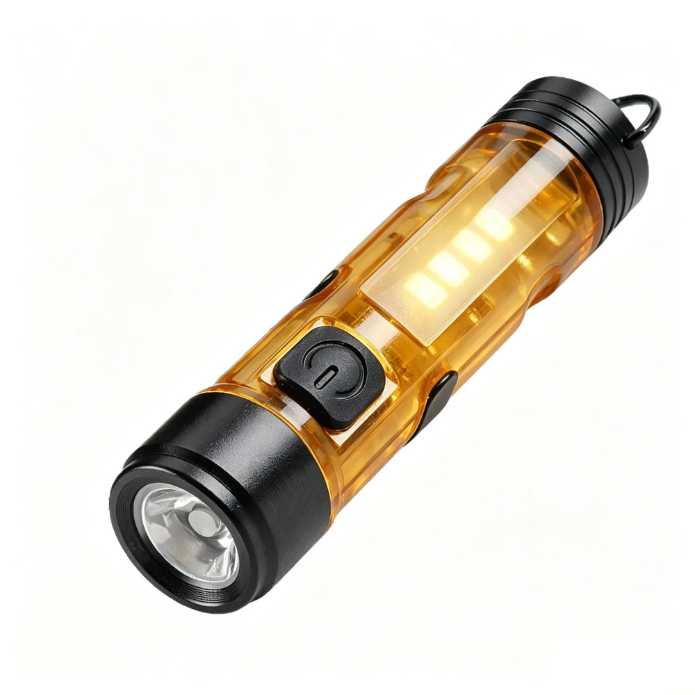 USB Rechargeable Mini Pocket LED Flashlight Torch Keychain Clip Light Long Endurance lifestyle view