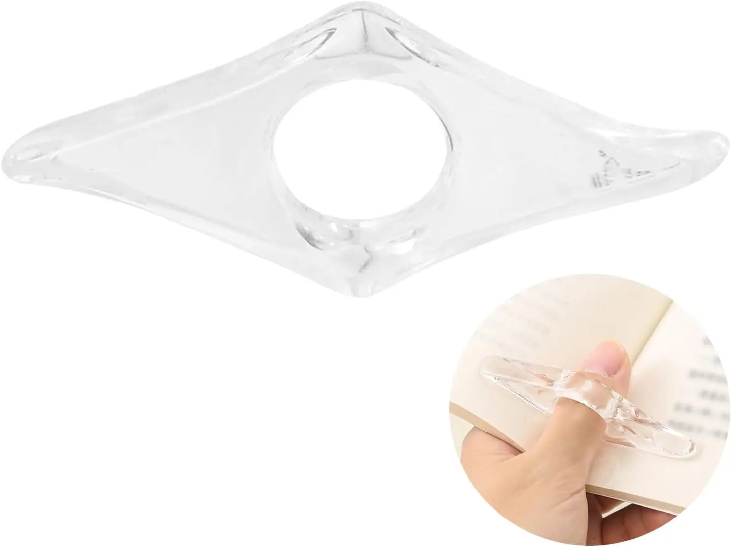 Transparent Acrylic Book Page Holder Thumb Book Holder Ring Book Opener Bookmark Read alternate view
