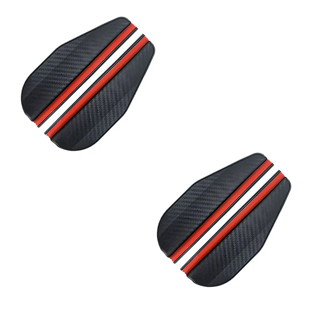 Rearview Mirror Rain Eyebrow 2PCS Carbon Fiber Soft PVC close-up view