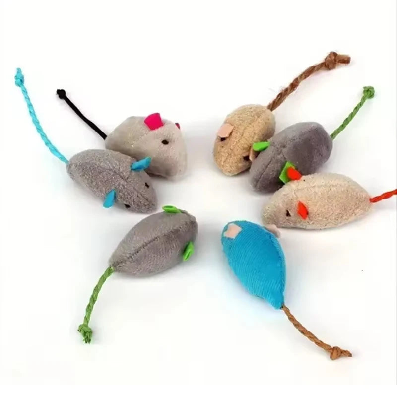12PCS Interactive Plush Rat Cat Toys detail view
