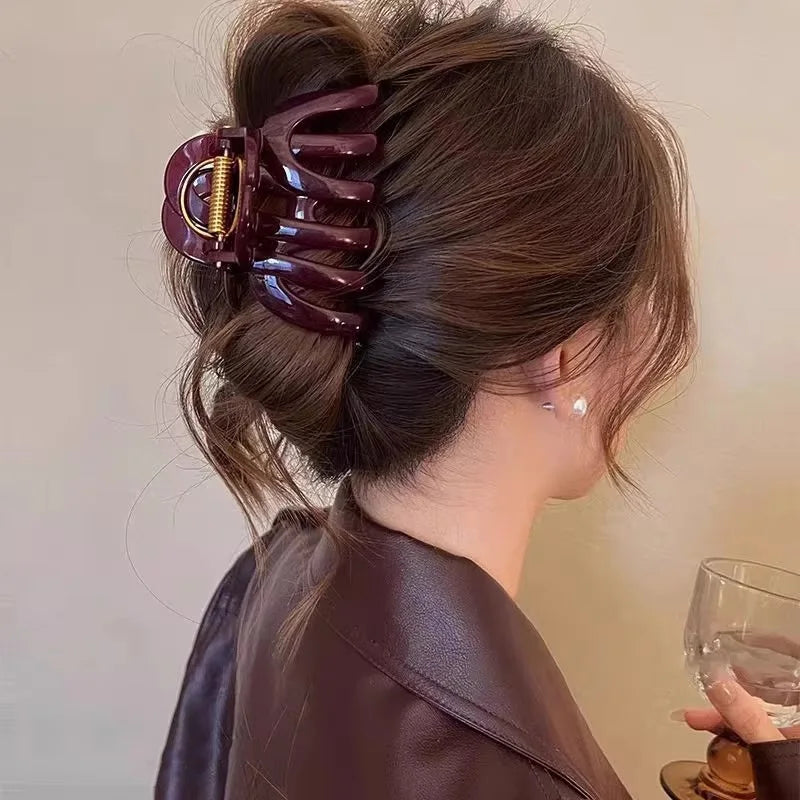 New Design Top Grade Pumpkin Hair Claw Clip For Women Sweet Hair Ornament Back Long Hair Hold Headba