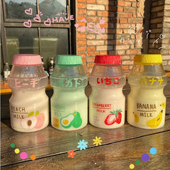 500ml Plastic Water Bottle Tour Drinking Bottle Yakult Shape Cute Kawaii Milk Carton Shaker Bottle F
