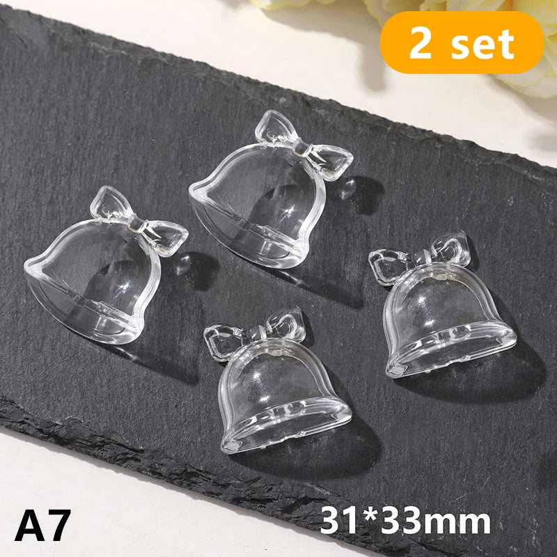 〔CC11〕2pcs Pet Hair Keepsake Box Transparent Dog Cat Fur Storage Box For DIY Memorial close-up view