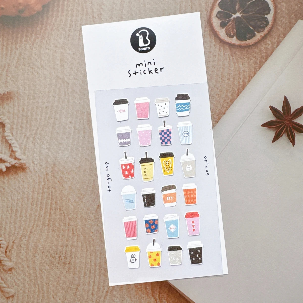 Mini Coffee Cartoon Stickers for Scrapbooking and DIY Journal | Cute Stationery Set lifestyle view