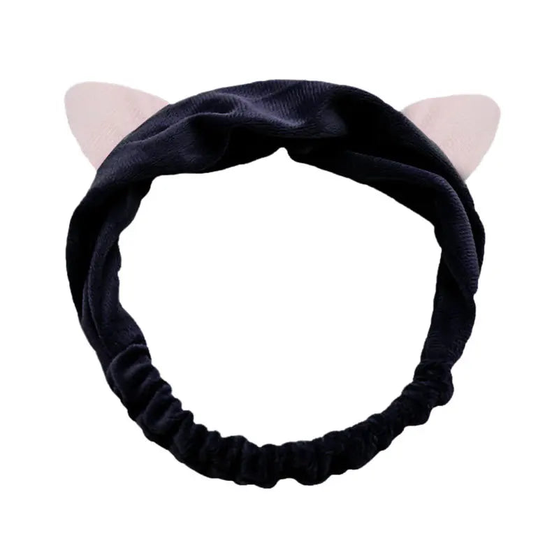 Cute Red Horns Elastic Hairbands for Women Wash Face Sport Soft Plush Rabbit Ears Hea alternate view