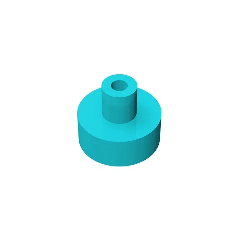 Gobricks Fliese Rund 1x1 mit Stange und Pin-Halter | Kompatibler Baustein