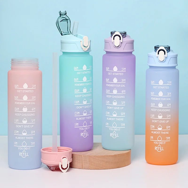 Sports Water Bottle with Time-Tracking Straw Leak Proof Locking Flip Cover for Easy C lifestyle view