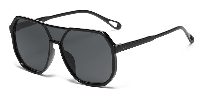 Trendy Polygonal Punk Sunglasses Oversized Advanced Sense One Piece Large Frame Glasses Steampunk Eyewear UV400