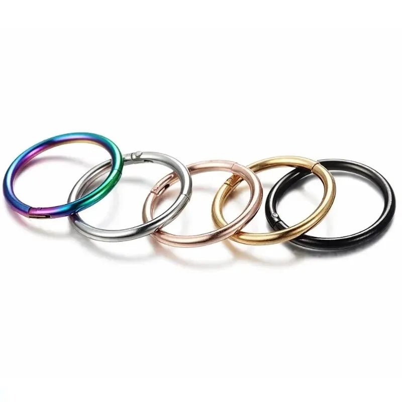 5Pcs 16G Nose Ring Hoop Stainless Steel Nose Piercing Nose Septum Ring Helix Ear Cart lifestyle view