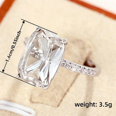 Huitan Big Oval Blue CZ Rings Women Temperament Elegant Female Accessories for Wedding E detail view