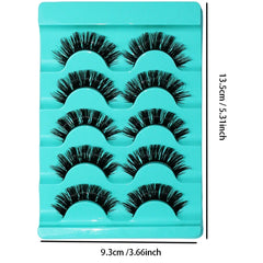 5 Pairs Lashes DD Curl Russian Lashes 3D Faux Mink Eyelashes Reusable Fluffy Russian S close-up view