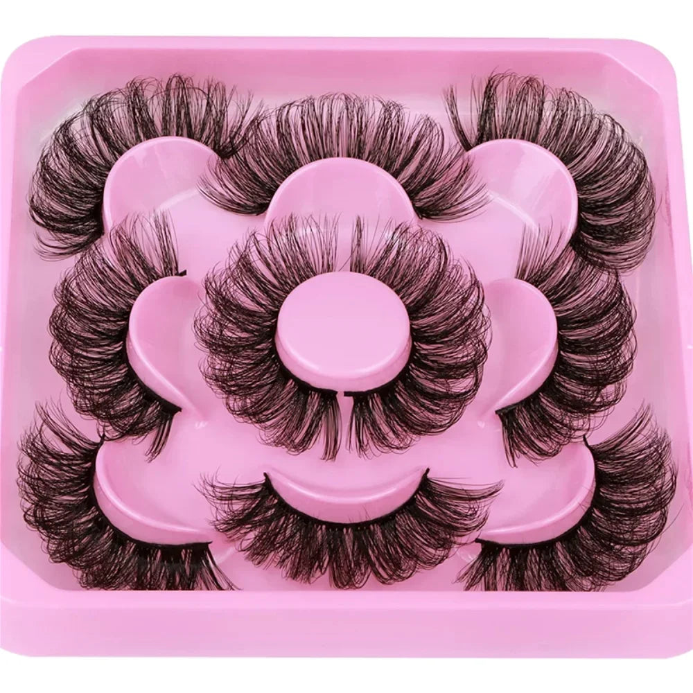 5 Pairs Russian Strip Lashes Fluffy Mink Lashes 3D False Eyelashes Russian Volume Eyelas detail view