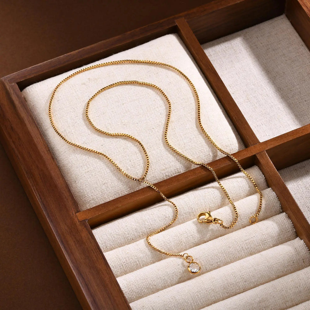 Golden Color Lariat Necklace for Women, Dainty Y Shape Layered Long Necklaces, CZ D additional angle