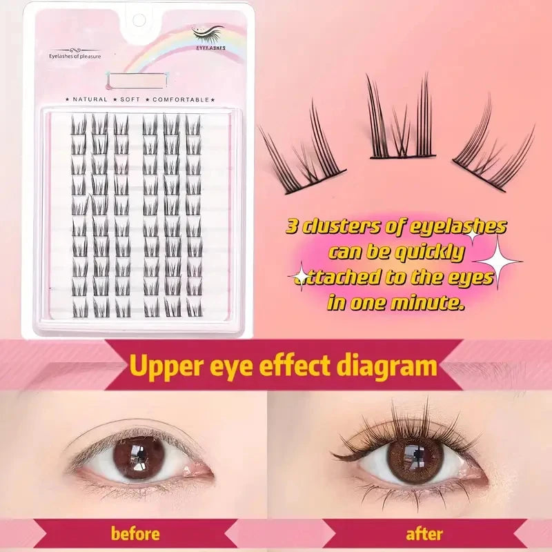 10 Rows 60 Clusters DIY Eyelash Extension Kit | Cartoon Mink Style Individual Lashe additional angle