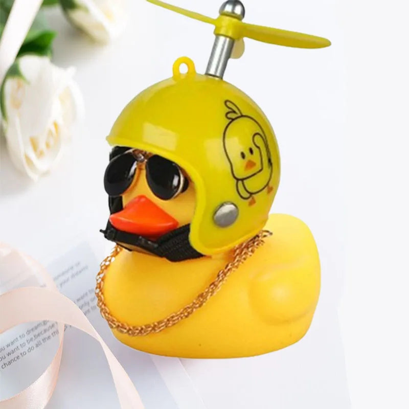Car Broken Wind Helmet Small Yellow Duck Car Decoration Accessories Wind-breaking Wave-breaking Duck Cycling Decor Goods Gift