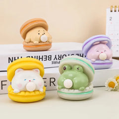 Cute Animal Frog Spitting Bubble Burger Stress Relief Pinch Children's Toys Office Funny detail view
