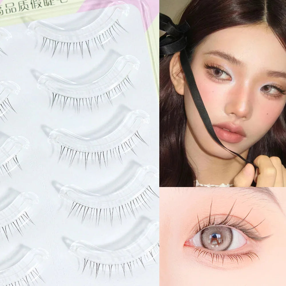 Menglu Natural Short Lower Lashes | Hand-Painted Style Fake Eyelashes lifestyle view