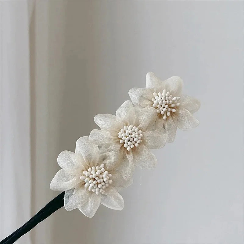 Elegant Shell Pearl Lazy Hair Curler Bow Barrettes Braided Hair Artifact Vintage Wome alternate view