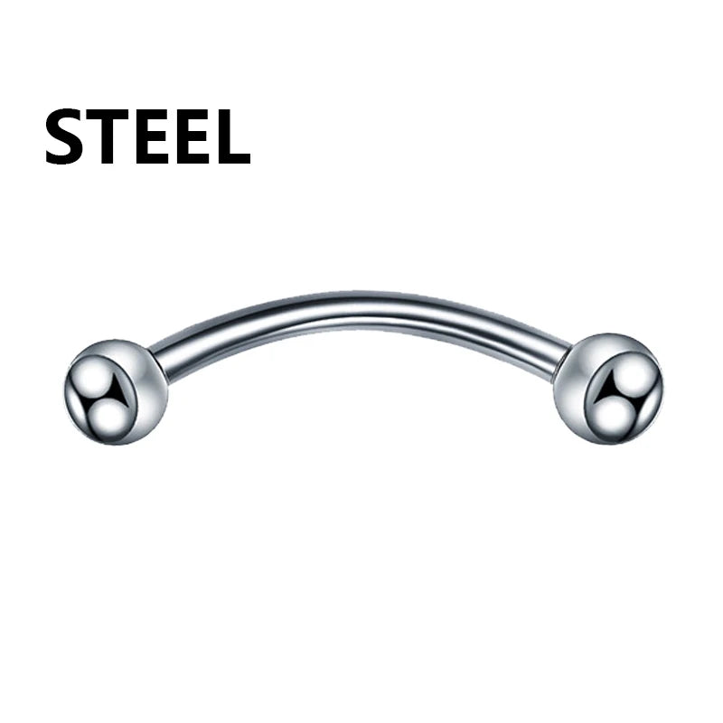 1PC Stainless Steel Helix Piercing Eyebrow Lip Labret Rings Stud Earring 6/8/10mm Tra alternate view