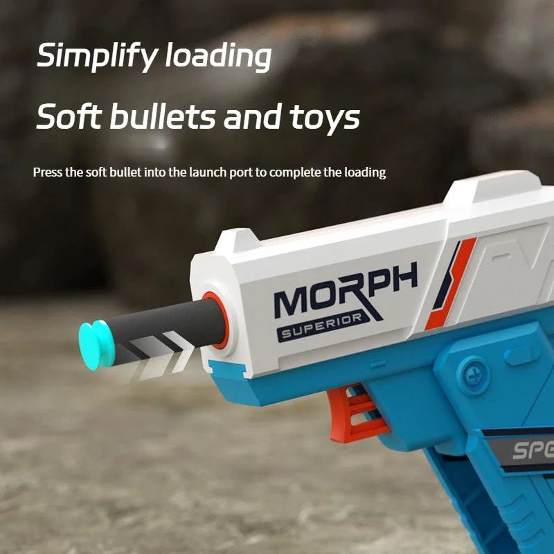 Foldable Mini Soft Bullet Toy Gun | Spinner Revolver Design for Stress Relief and Out lifestyle view