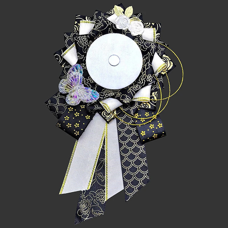 Ribbon Cosplay Ita Bags Rosette Protection Flower Pin Holder Badge Base Accessoriesray close-up view