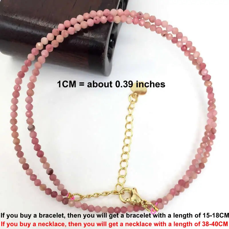 Faceted Gemstone Bead Choker Necklace and Bracelet Set | Natural Stone Jewelry for Me alternate view