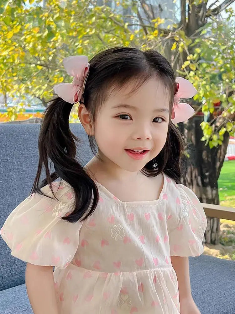 2PCS New Fashion Fresh Yarn Three-dimensional Cute Bow Hair Clips Girls Hairpins Ha additional angle