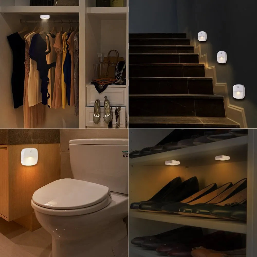 Smart Motion Sensor Night Light | EU Plug LED Wall Lamp for Home Safety close-up view