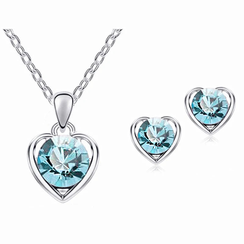 Fashion Silver Color Necklace Earrings Cubic Zirconia Jewelry Sets Elegant Crystal Zi alternate view