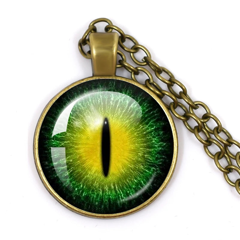 Fashion Evil Eye Pendant Necklace | Trendy Glass Cabochon Jewelry Gift detail view