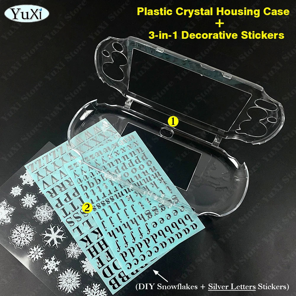1set Clear Crystal Protective Case For PS Vita 1000 Top Bottom PET Protection Films T alternate view